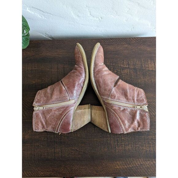 Khrio Brown Leather Zip-up Booties - Size 36 - Picture 5 of 9